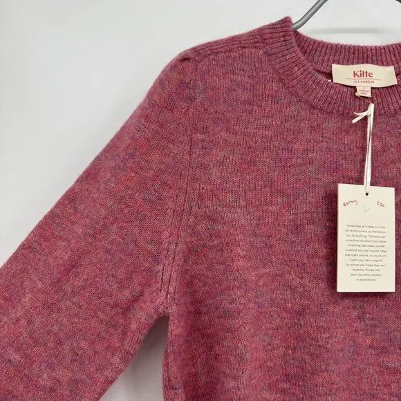 Kilte Collection The Betsy Pullover Fuchsia Pink size 2-M Women's Alpaca/M Wool
